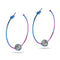 Cristal de confettis de minuit | Licorne Argent | Boucles d'oreilles créoles Kikiballa